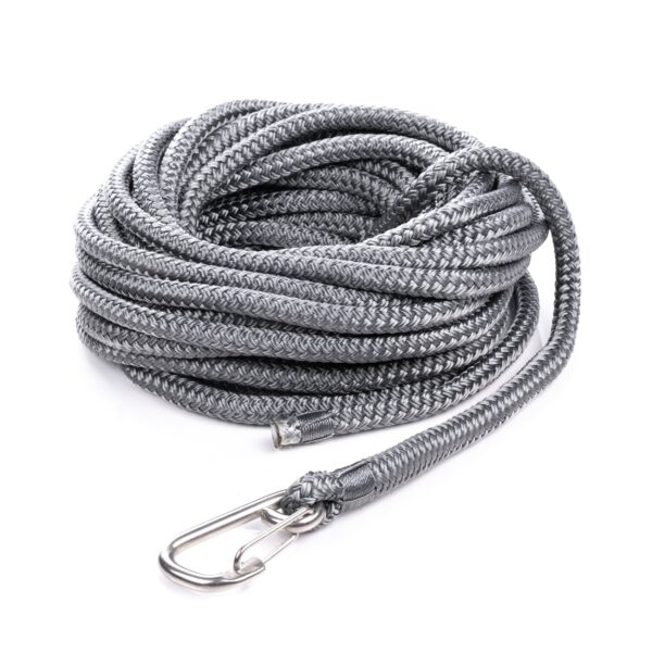 Qvarken Mooring Rope Dockline with hook 12mm 6m grey