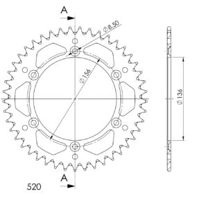 Supersprox Alu Rear sprocket Husqv. Red 45