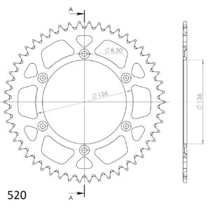 Supersprox Alu Rear sprocket Husqv. Red 50