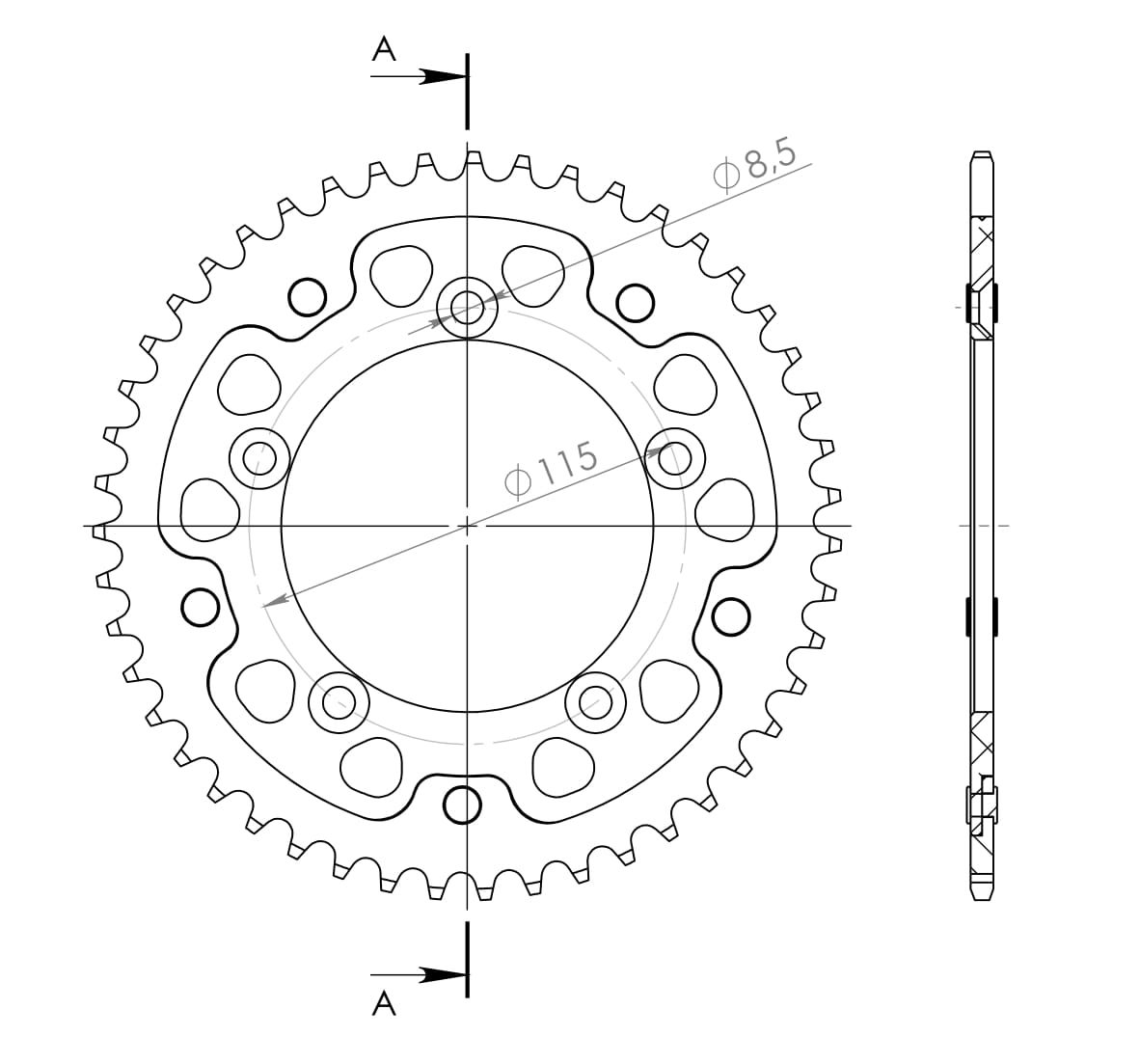 Supersprox Stealth Rear sprocket KTM SX65 46