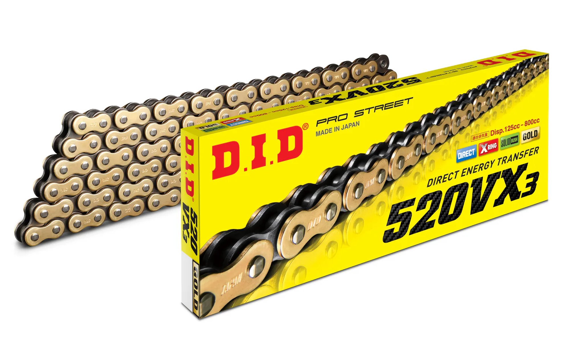 D.I.D 520VX3 G&B Chain+Connecting link (FJ)