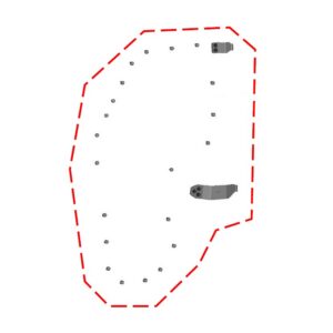 DFK Door hinges and fixing kit Left Premium Polaris Ranger XP 1000 + Diesel 2020