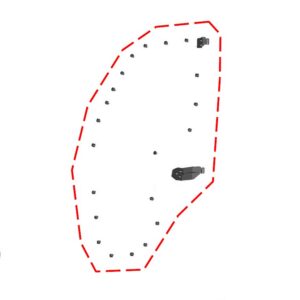 DFK Door hinges and fixing kit Right Premium Polaris Ranger XP 1000 + Diesel 202