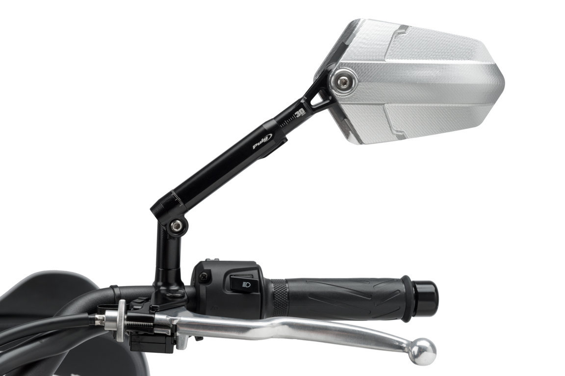 Puig Rear Mirror Mod. Explorer Homolog. Left C/Black-Al