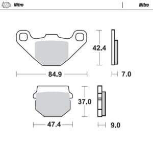 Moto-Master Brakepads Kawasaki: KX80/100 <1996, KDX125 <2003, Suzuki: RM80/85 <