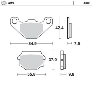 Moto-Master Brakepads Kawasaki: rear KLR650 1989-2003, Husaberg all models <199