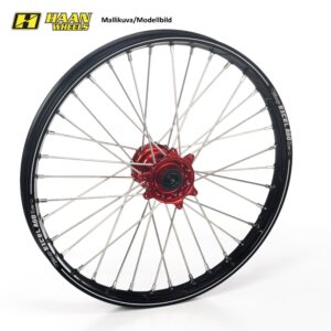 Haan wheel CR/CRF250/450 95- 21-1,60 RED HUB/A60 RIM/BLACK SPOKES/RED NIPPLES