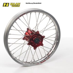 Haan wheel CRF250/450 95- 21-1,60 RED HUB/SILVER RIM/BLACK SPO/BLACK NIP