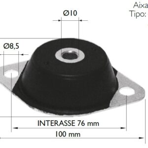 Engine support rubber, Ø10mm, Microcar 97-04, Crossline 05-08, Scouty 05-08