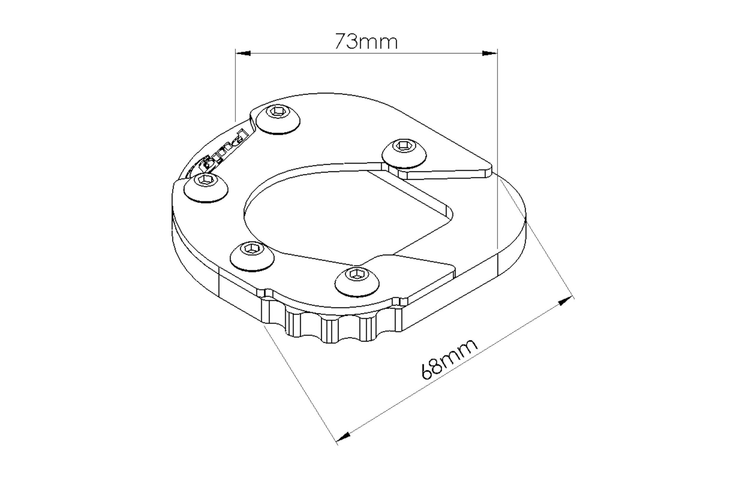Puig Side Stand Foot Enlarger Bmw F700Gs 12'-16' C/Blac