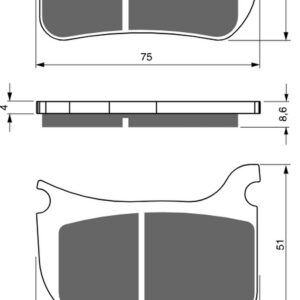 GOLDFREN Brake Pads 276 Ceramic carbon AD FOR BERINGER 4 pist
