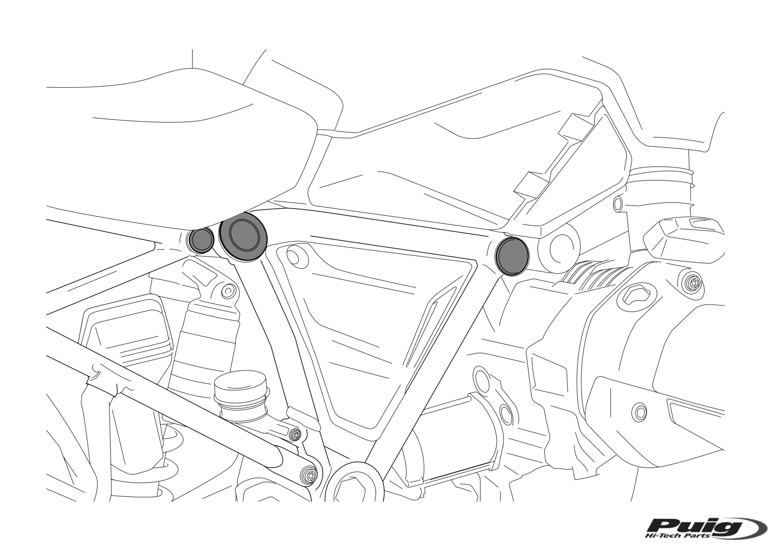 Puig Chassis Plugs Yamaha Tenere 700 C/Black