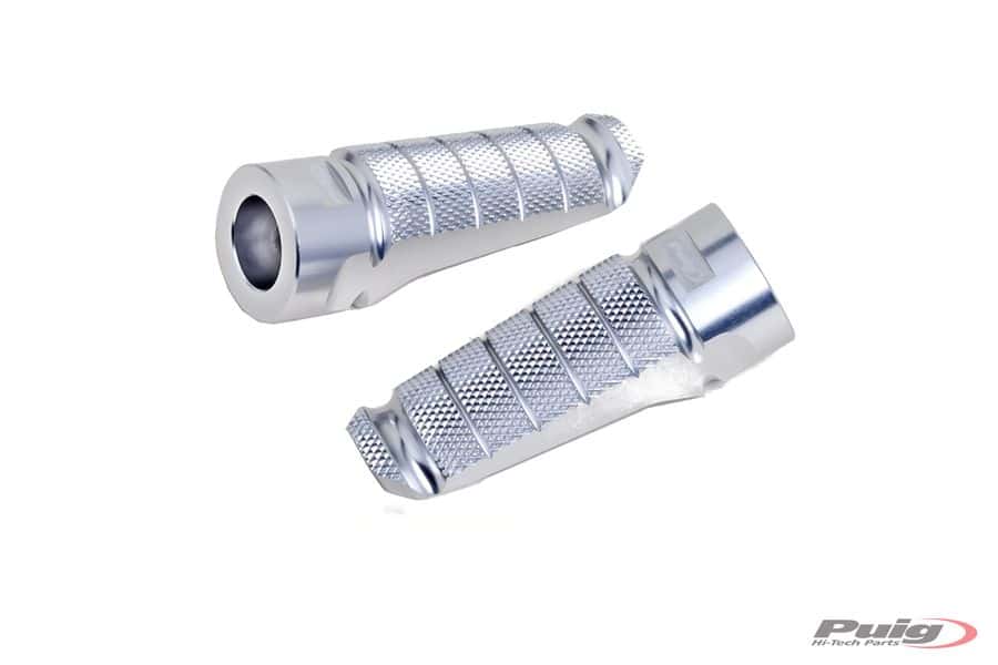 Puig Pair Footrests Hi-Tech Racing Right/Left C/Silver