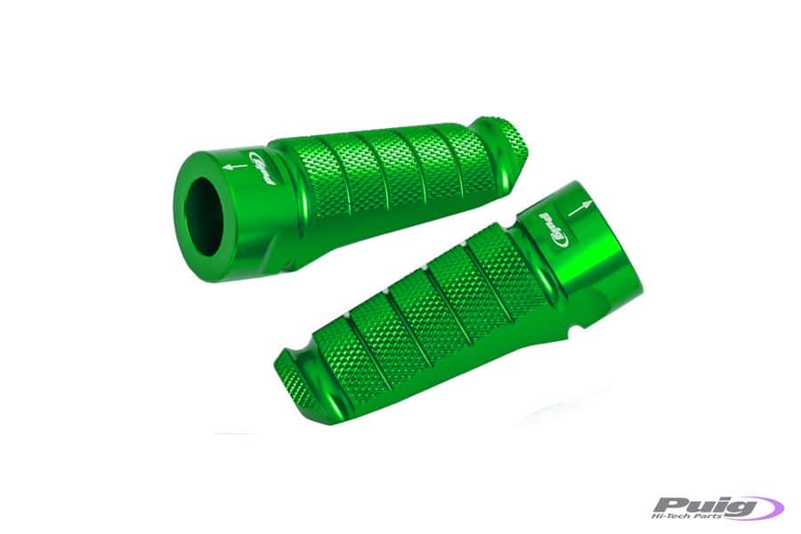 Puig Pair Footrests Hi-Tech Racing Right/Left C/Green