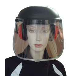 Greentek Face protector & Ear muffs, Clear visor, (CE & Ansi)