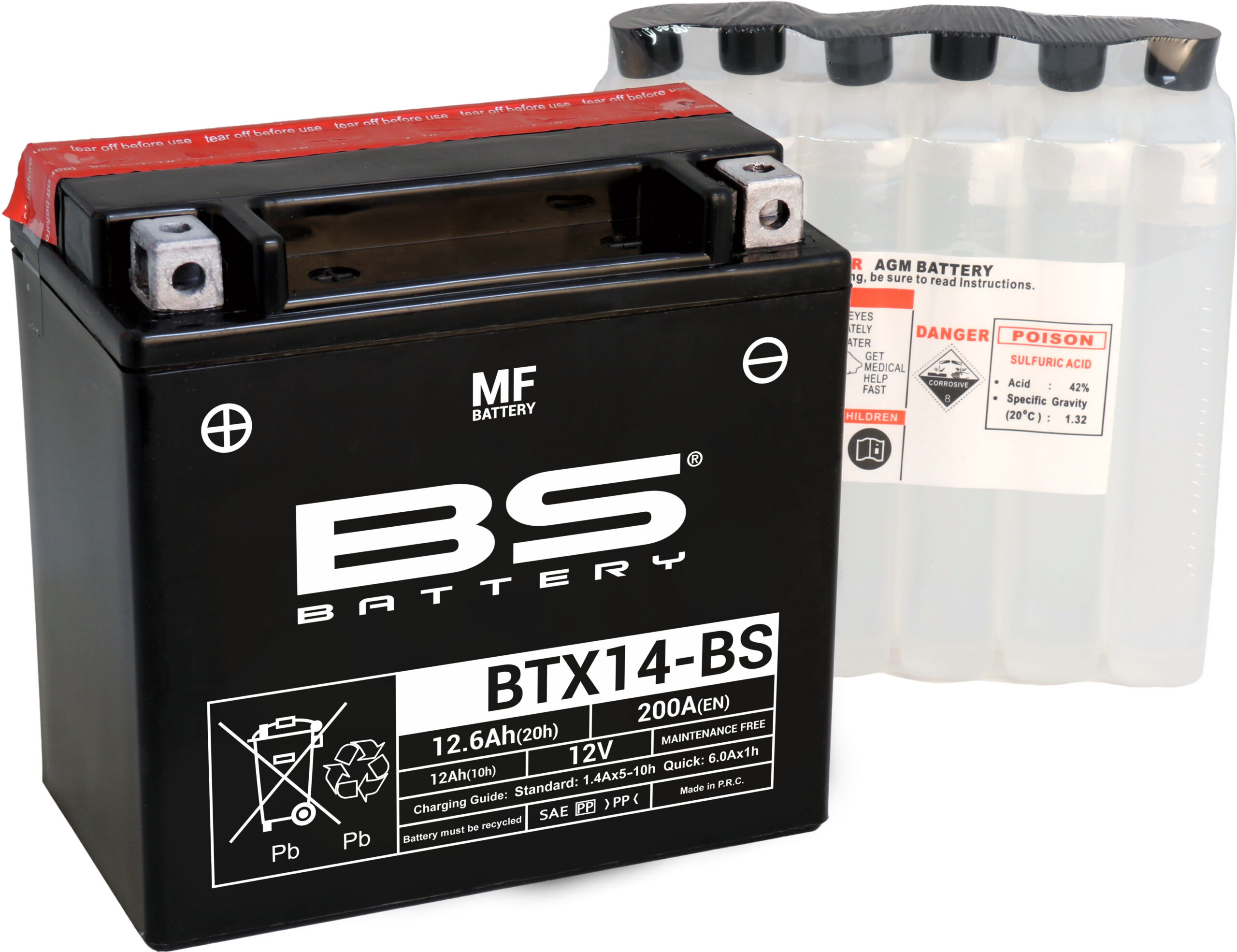 BS Battery BTX14-BS MF (cp) Maintenance Free