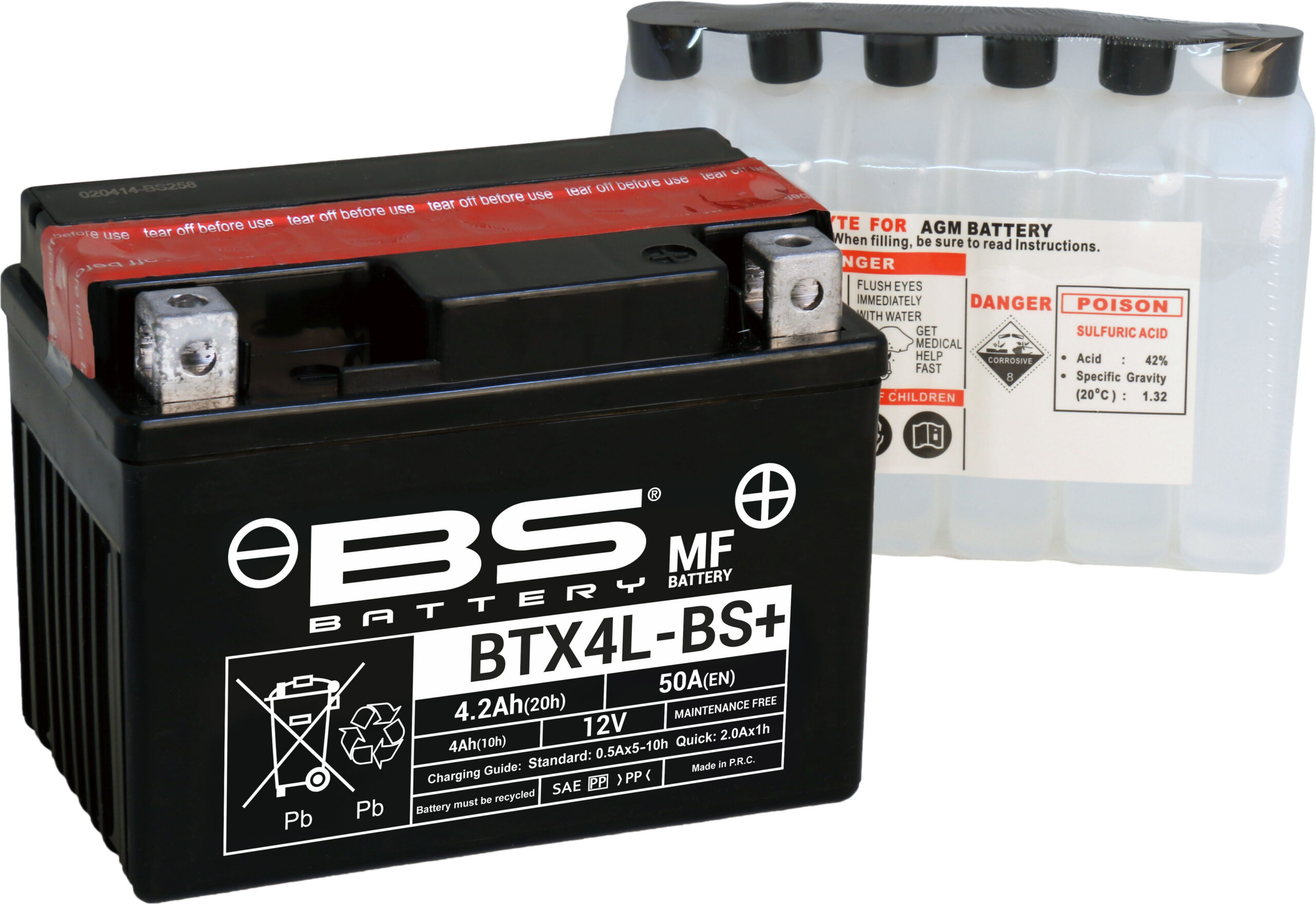 BS Battery BTX4L-BS+ MF (cp) Maintenance Free