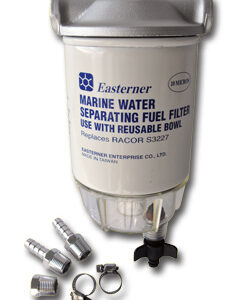 Fuel water separating filter Racor type 10 micron aluminium head, clear bowl