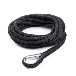 Qvarken Mooring Rope Dockline with thimble 14mm 6m black