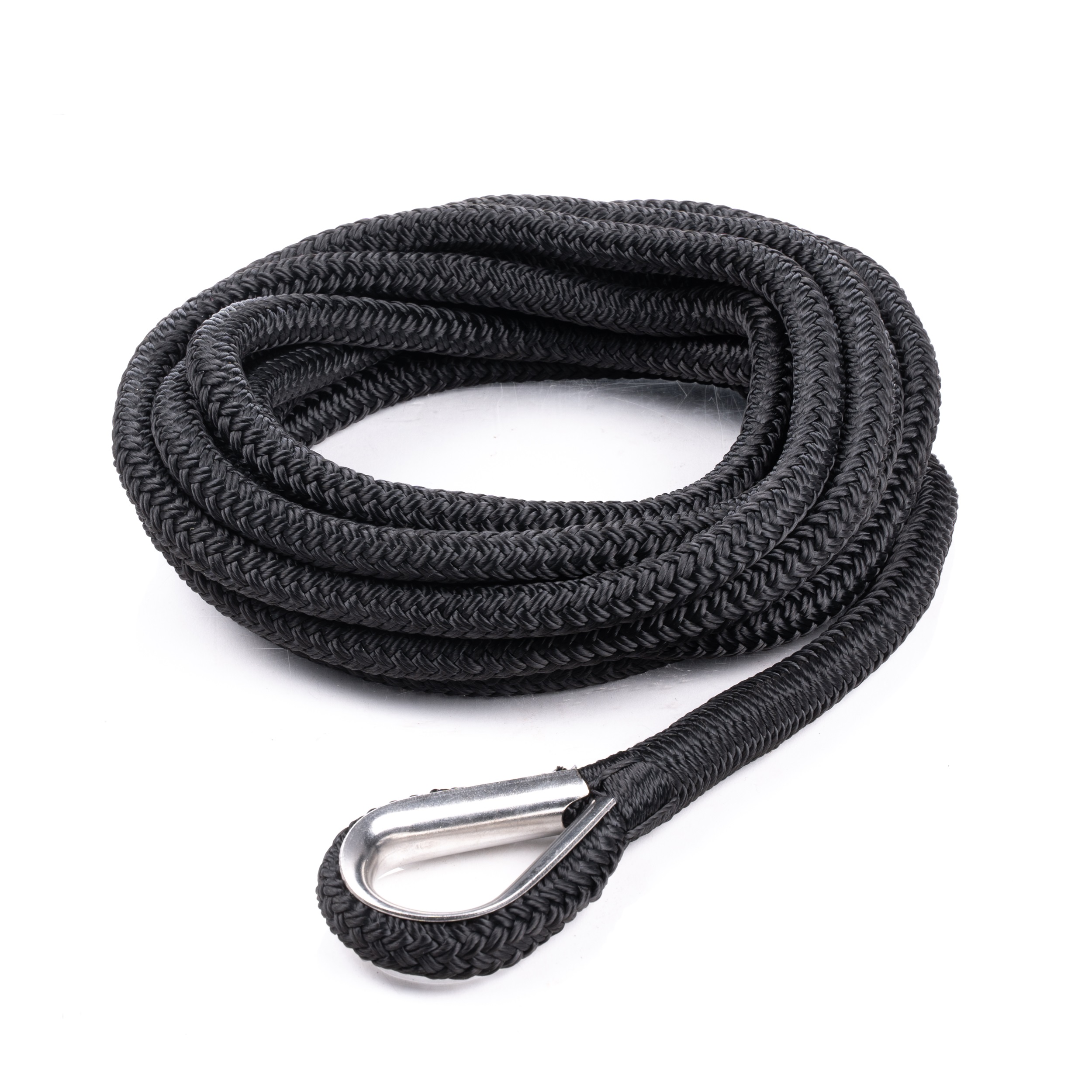 Qvarken Mooring Rope Dockline with thimble 14mm 6m black