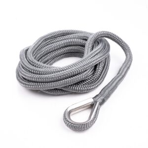 Qvarken Mooring Rope Dockline with thimble 12mm 3m grey