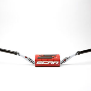 Scar Handlebar O² COLOR Ø28,6 (1 1/8”) - Villopoto/Stewart - WHITE Bar - RED Bar