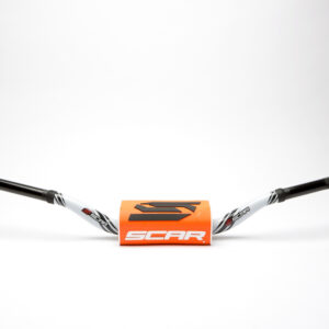 Scar Handlebar O² COLOR Ø28,6 (1 1/8”) - 65/85 High Mini RC - WHITE Bar - ORANGE