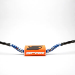 Scar Handlebar O² COLOR Ø28,6 (1 1/8”) - Villopoto/Stewart - BLUE Bar - ORANGE B