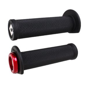 ODI (Single-Clamp) GRIPS RUFFIAN ATV/PWC - V2.1 L/O 125mm ¾ Flg Black w/Red Clam