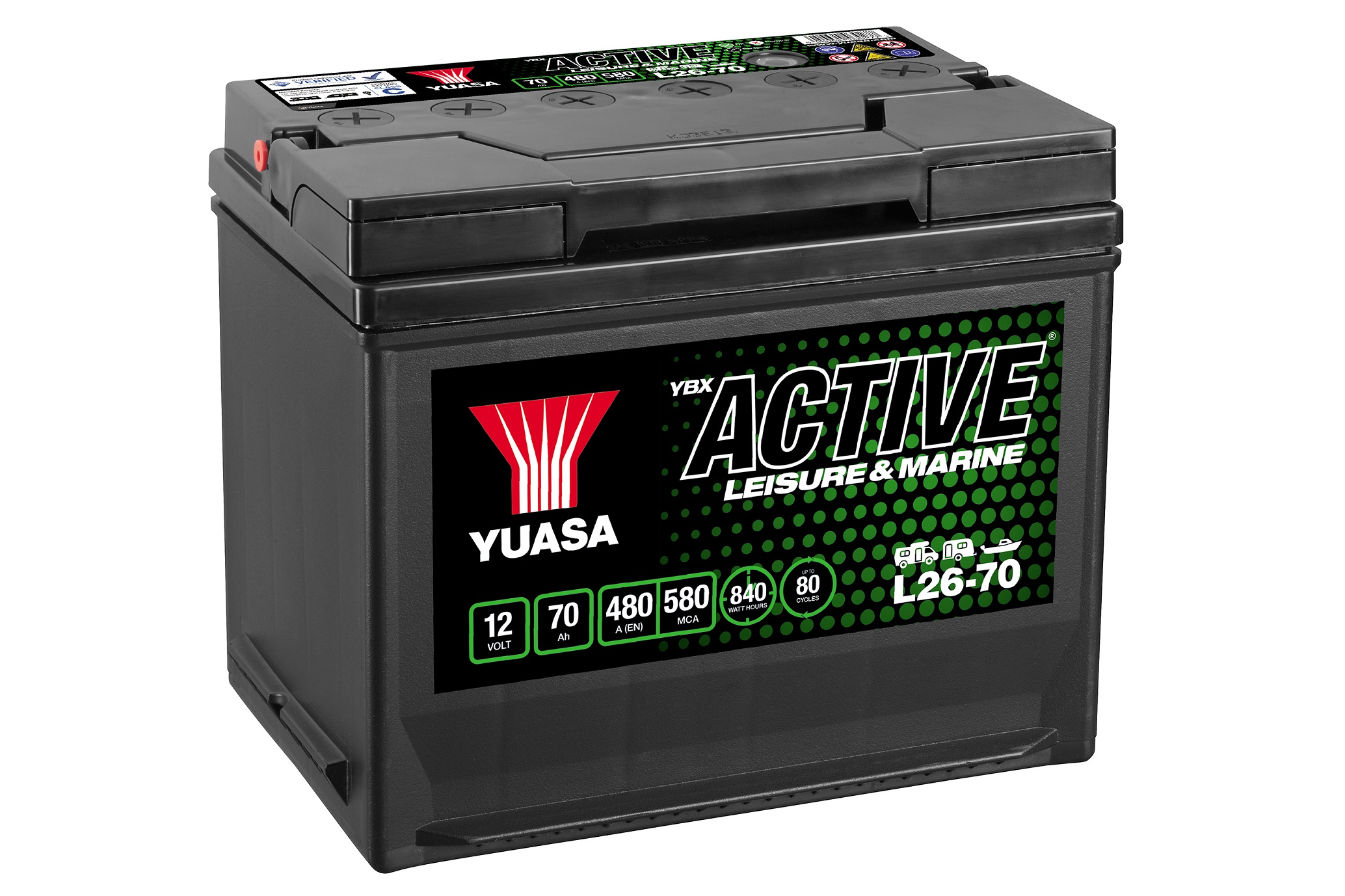 Yuasa L26-70 Active Leisure Battery 12V 70Ah 480A Note: Pallet cargo (18)