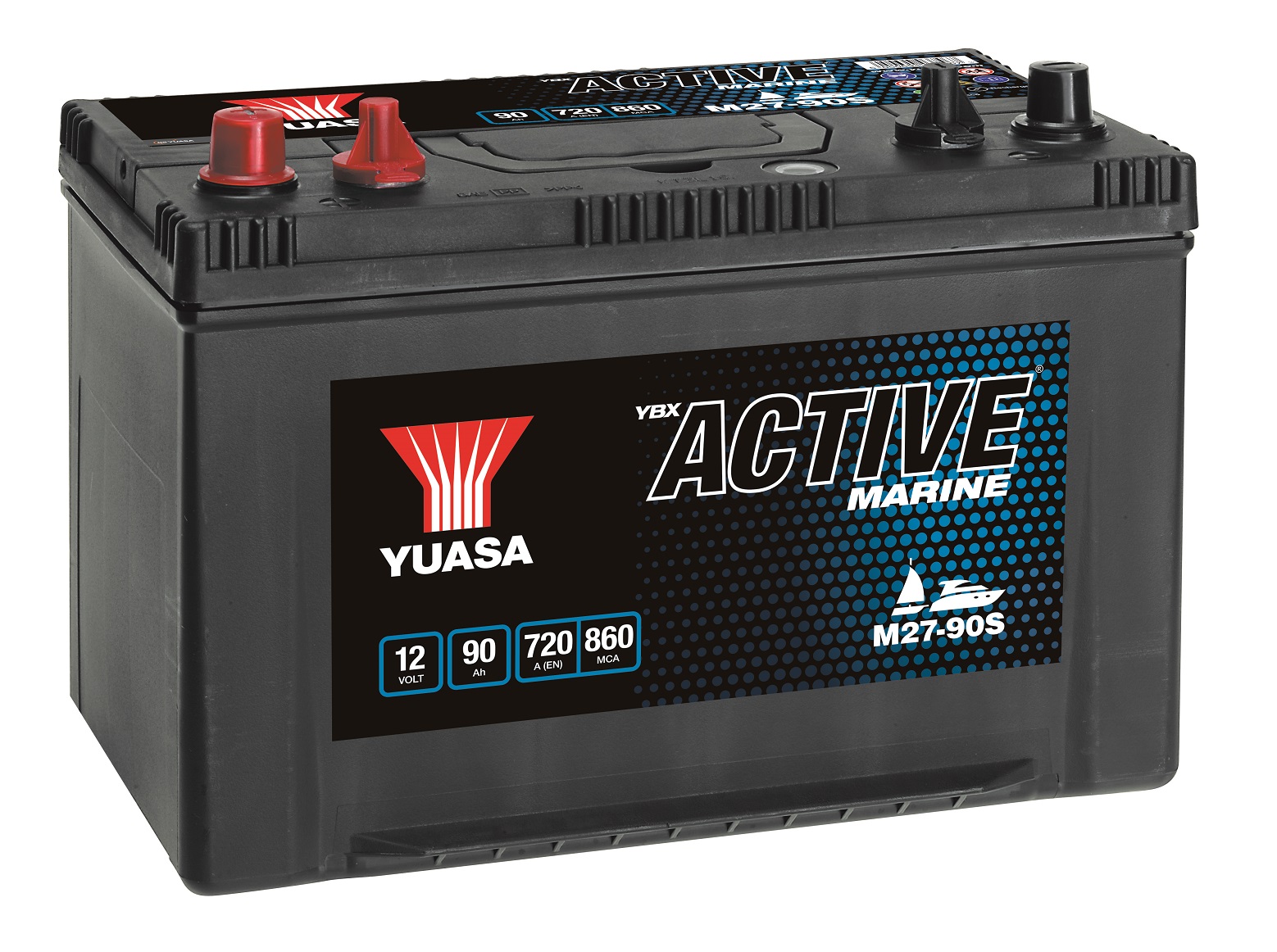 Yuasa M27-90S Active Marine Start Battery 12V 90Ah 720A Note: Pallet cargo (15)