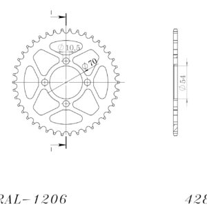 Supersprox Alu Rear sprocket HO CBR125 04-10 Red 42