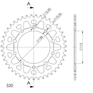 Supersprox Alu Rear sprocket HO/YA Black 43