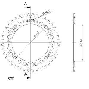 Supersprox Alu Rear sprocket HO Red 44