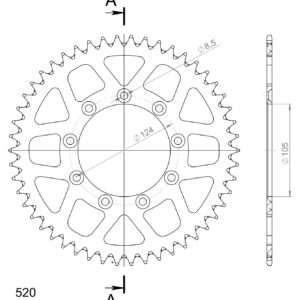 Supersprox Alu Rear sprocket TM Blue 50