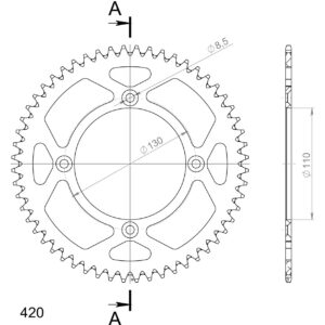 Supersprox Rear Sprocket Alu RAL-209:56 Black