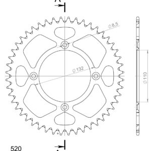 Supersprox Rear Sprocket Alu RAL-720:48 Black