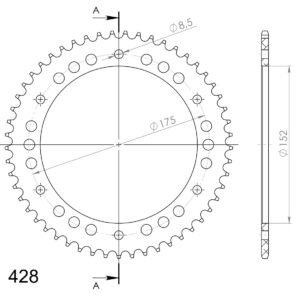 Supersprox Alu Rear sprocketYA WR125 Blue 53