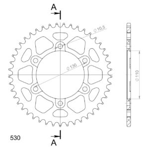 Supersprox Rear Sprocket Alu RAL-479:45 Black