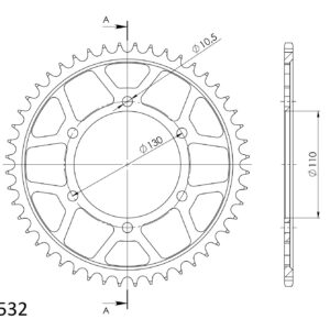 Supersprox Steel Rear Sprocket 1875:48 Black