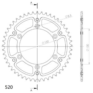 Supersprox Stealth Rear sprocket Red