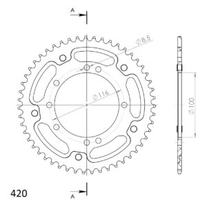 Supersprox Stealth Rear sprocket KA KX80/85 Gold 51