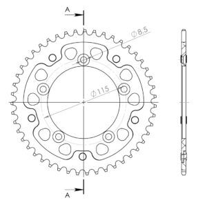 Supersprox Stealth Rear sprocket KTM SX65 46