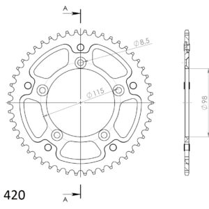 Supersprox Stealth Rear sprocket KTM SX65 48