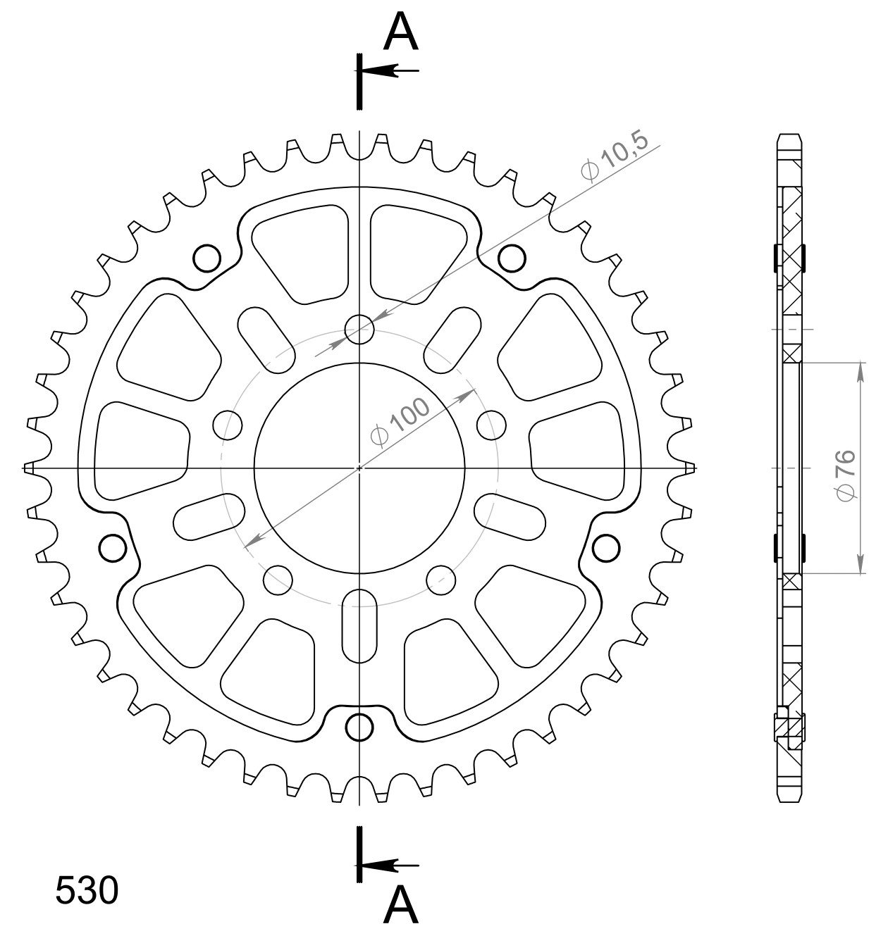 Supersprox Stealth Rear sprocket Gold