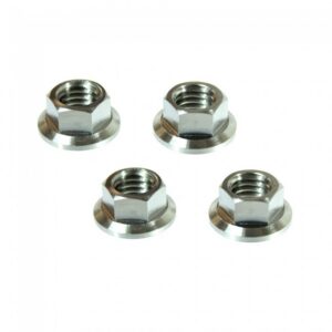 Scar 6 x Titanium HEX HEAD FLANGE NUT M8 - titanium Gr5-Ti