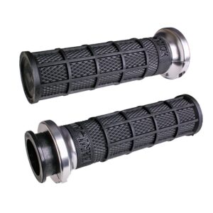 ODI Street V-TWIN Lock-On HART-LUCK Full-Waffle BLACK/Black/silver