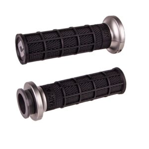 ODI Street V-TWIN Lock-On HART-LUCK Full-Waffle BLACK/Gunmetal/grey