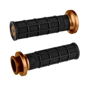 ODI Street V-TWIN Lock-On HART-LUCK Full-Waffle BLACK/Bronze/bronze