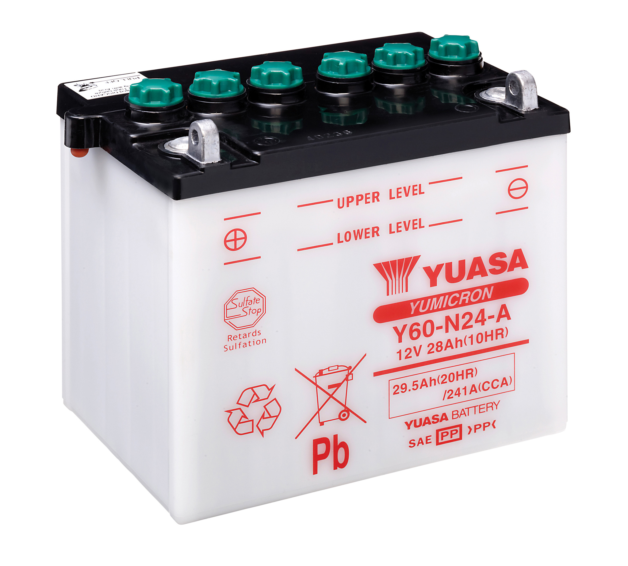 Yuasa Battery, Y60-N24-A (dc) no acid included
